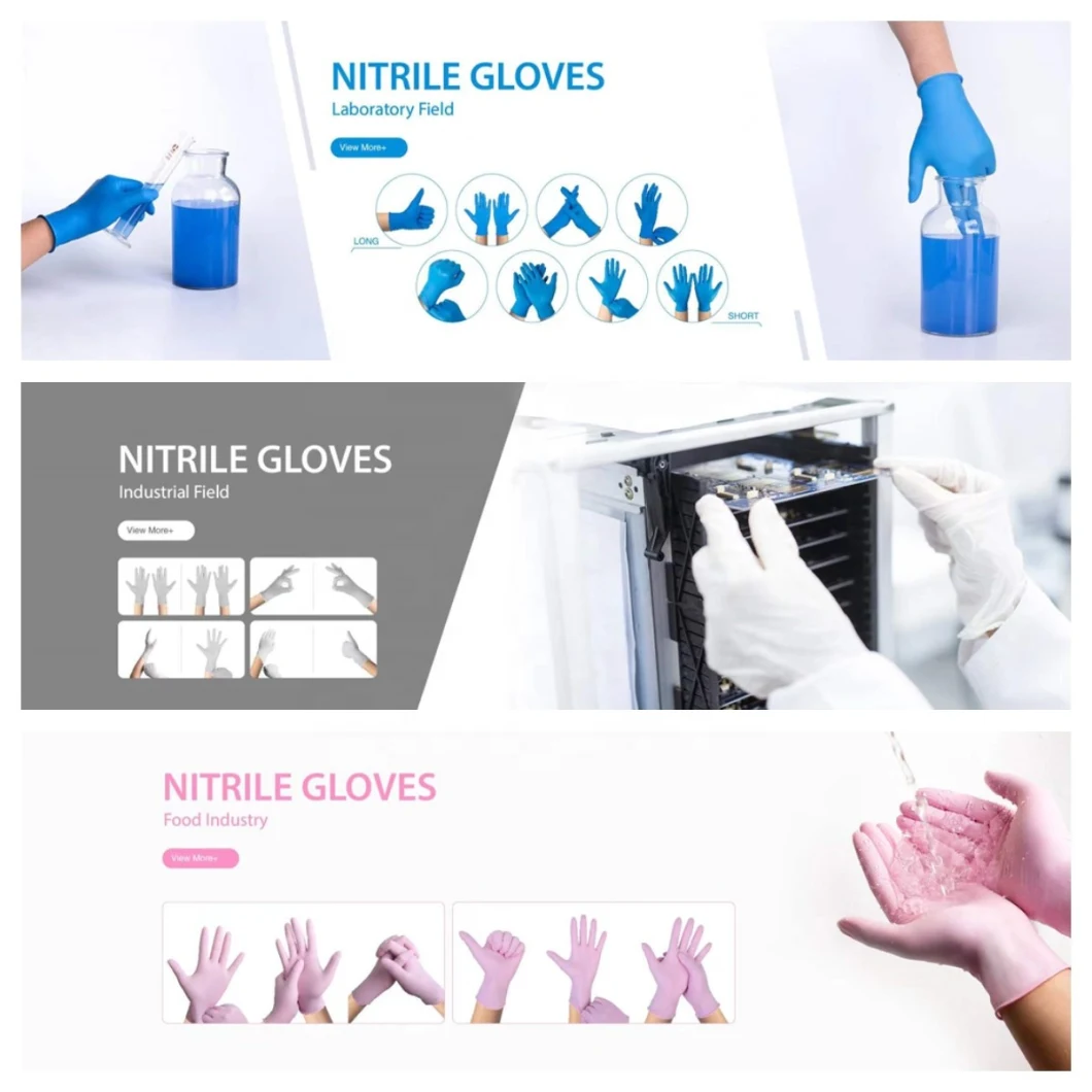 9inch Blue/White/Black Beauty Salon Special /Food/Pharmaceutical Wholesale Disposable Latex Vinyl Safety Examination Protective PVC Rubbe Nitrile Gloves